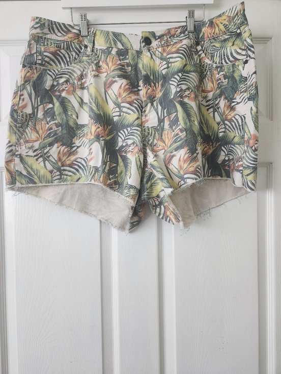 Kut from the Kloth Pants - Kut from the Kloth Tropical Leaf Print Denim Cutoff Shorts - Women's 18
